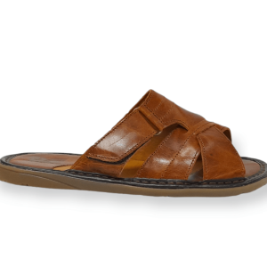 Chinelo em pele c/ velcro