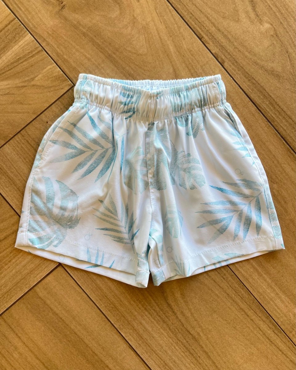 Bermuda Boxer Infantil Masculina Folhagem Fundo Azul Claro - Image 2