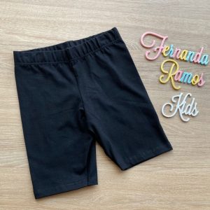 Bermuda Ciclista Infantil Feminino Cotton Preto