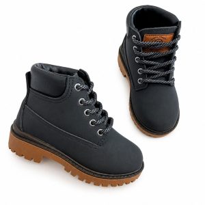 Bota Coturno Bebê Masculino Napa Preto